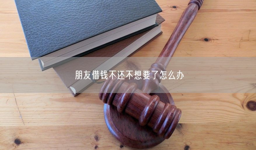 朋友借钱不还不想要了怎么办